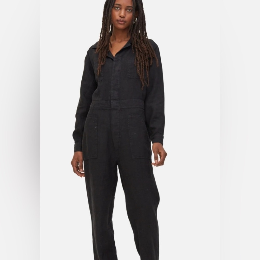 Mate The Label Short Sleeve Linen Jumpsuit
